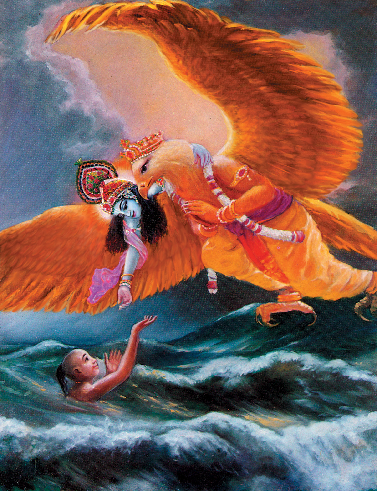 Krishna riding on Garuda  Plate 33